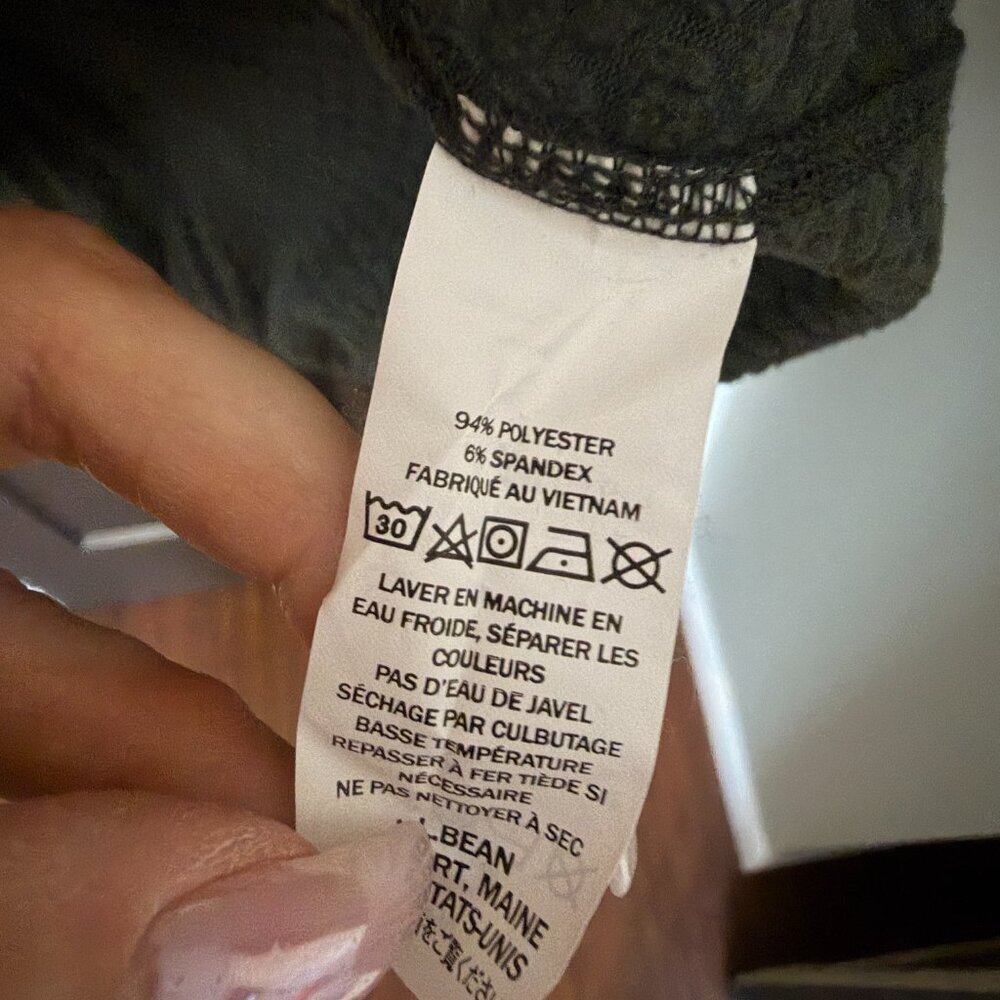 Womens LL Bean Slightly Fitted Light Weight Hoodie Dark Gray White Large Regular - Picture 3 of 4